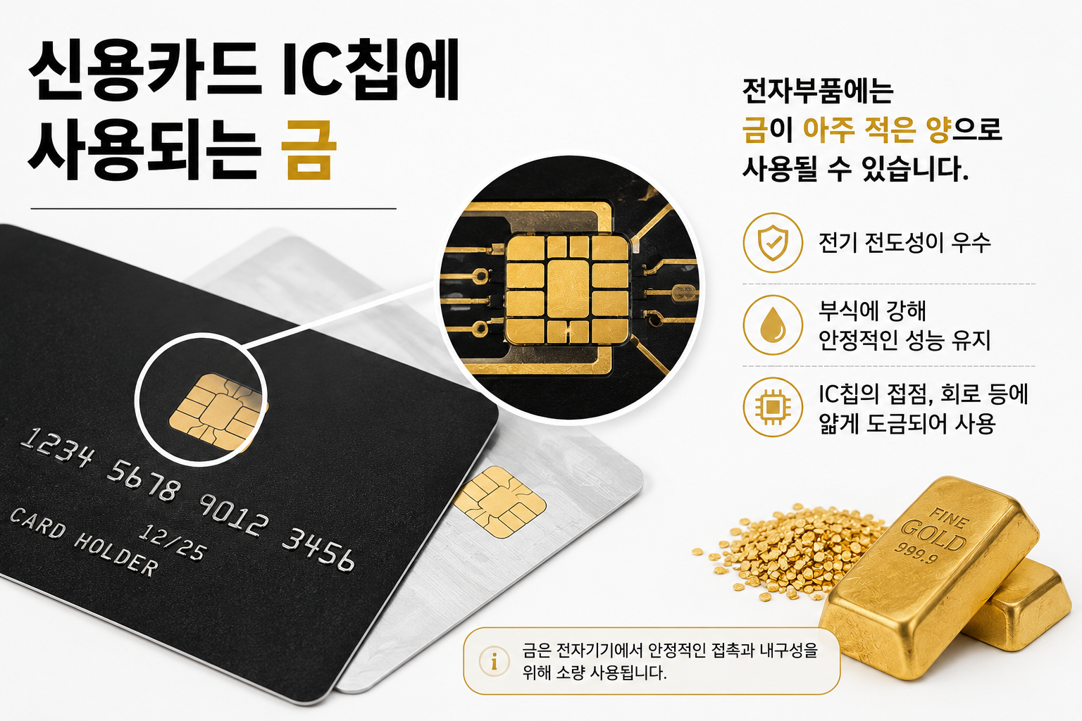 신용카드 IC칩에 사용되는 금