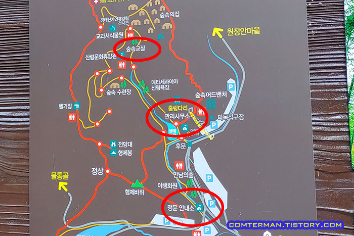 장태산 자연휴양림 약도