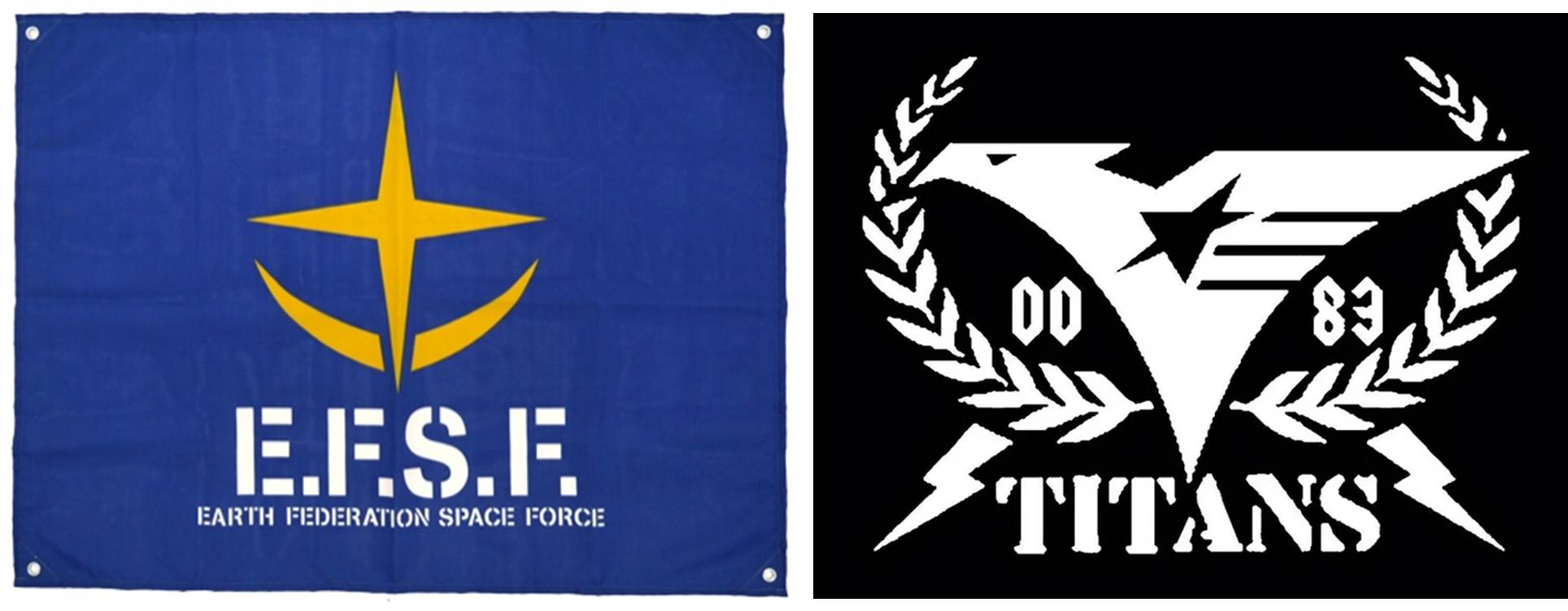 기동전사 제타건담 지구연방군과 티탄즈 심볼 이미지입니다.