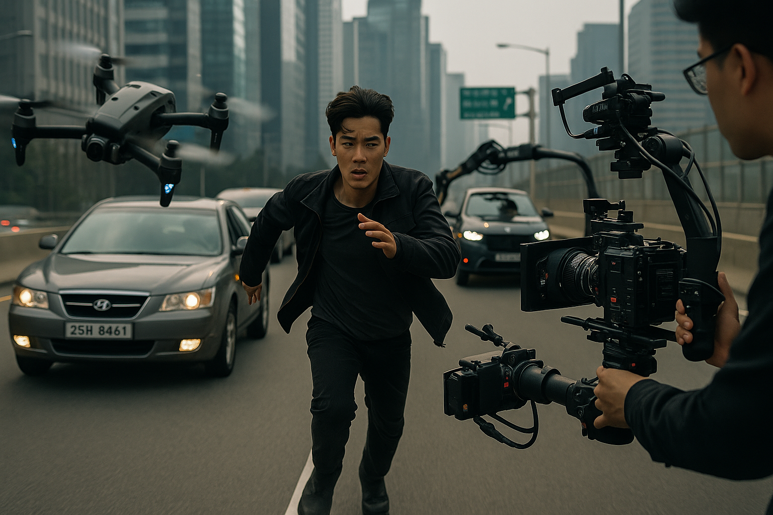 FPV 드론과 짐벌, 카 체이서를 활용해 재설계된 한국 액션영화의 추격 촬영 장면