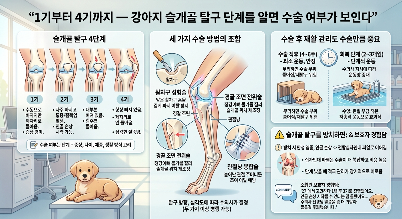 강아지 슬개골 탈구 단계별 수술여부