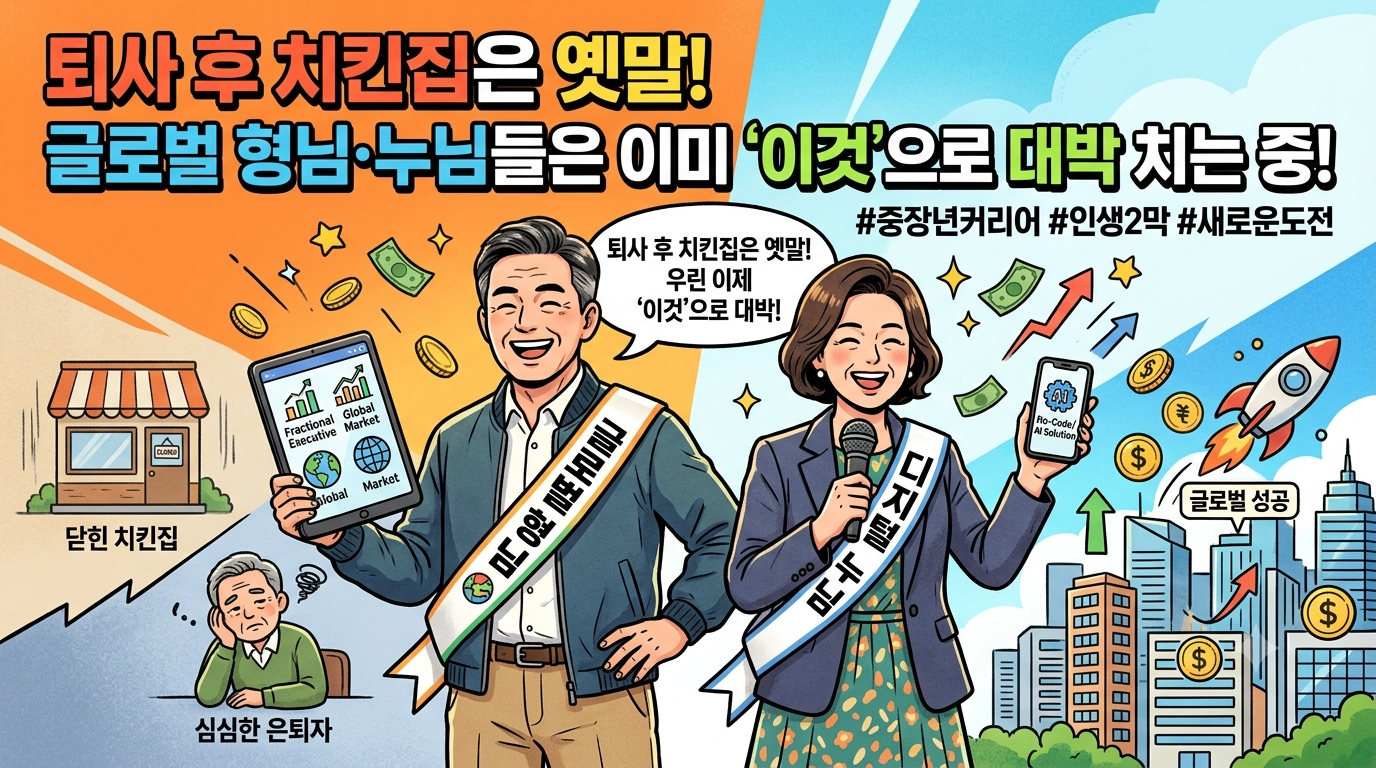"퇴사 후 치킨집은 옛말! 글로벌 형님&middot;누님들은 이미 '이것'으로 대박 치는 중입니다 (ft. 영알못도 가능)"