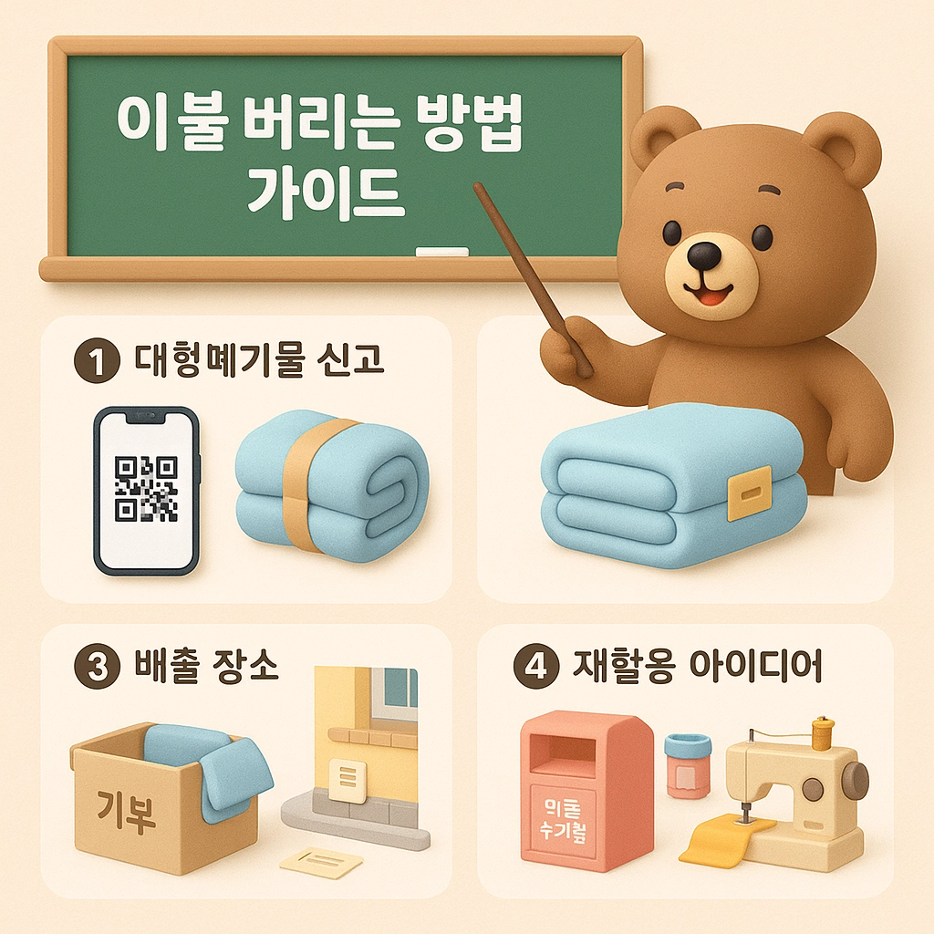 이불 버리는 방법 가이드, 대형폐기물 신고부터 재활용까지