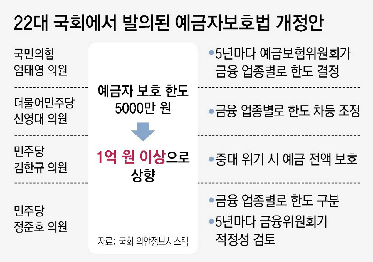 예금자보호법 정의와 1억 상향 개정안 시행시기