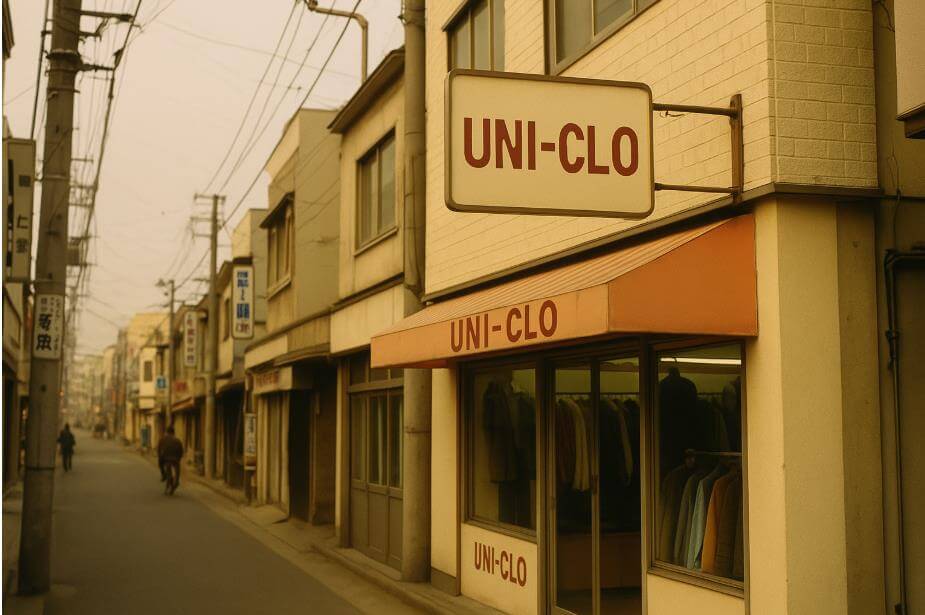 초기 유니클로 매장의 소박한 시작 모습