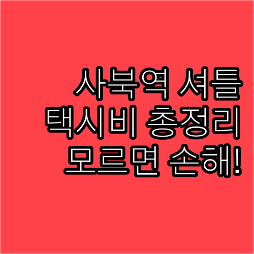 사북역 무료 셔틀버스 시간표와 택시 ..