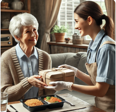 독거노인 식사배달 서비스 관련 사진