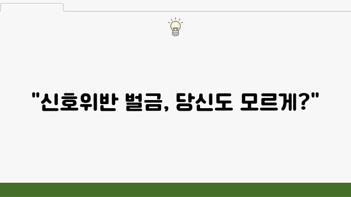 신호위반기준, 신호위반 벌금 냽 업 iy 신호위반 조회 방법