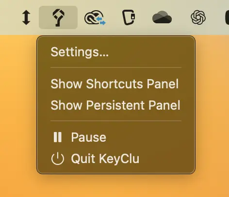 keyclu 앱 환경설정 메뉴 여는 방법