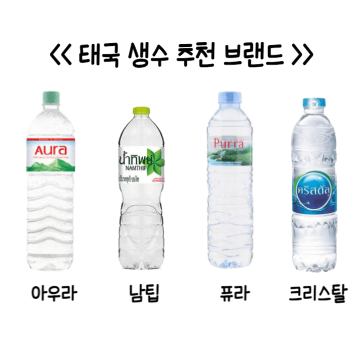태국 생수 브랜드 아우라, 남팁, 퓨라, 크리스탈