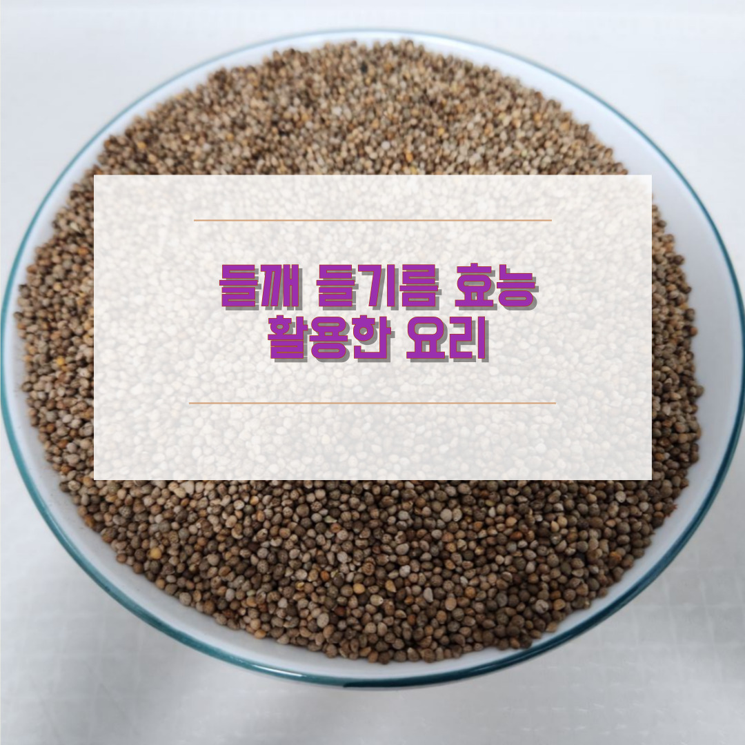들깨 들기름 효능 활용한 요리
