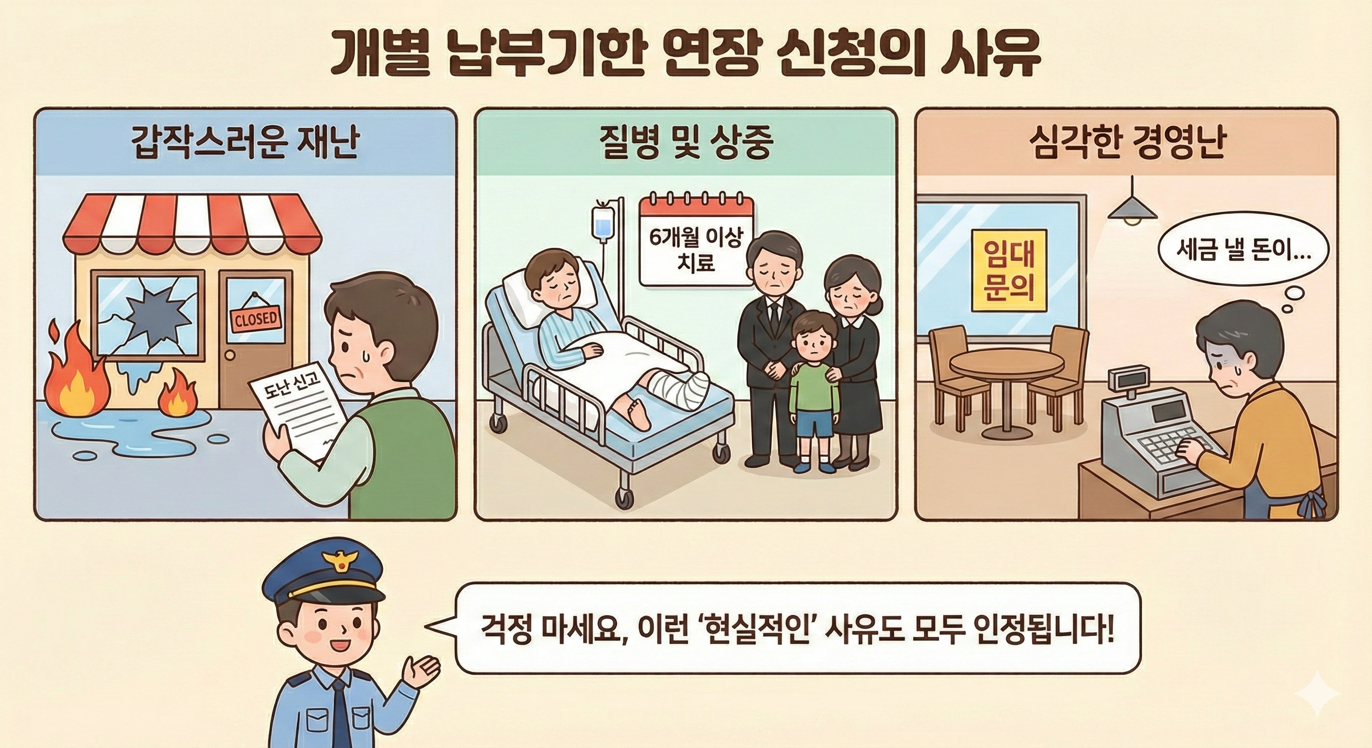개별 납부기한 연장 사유