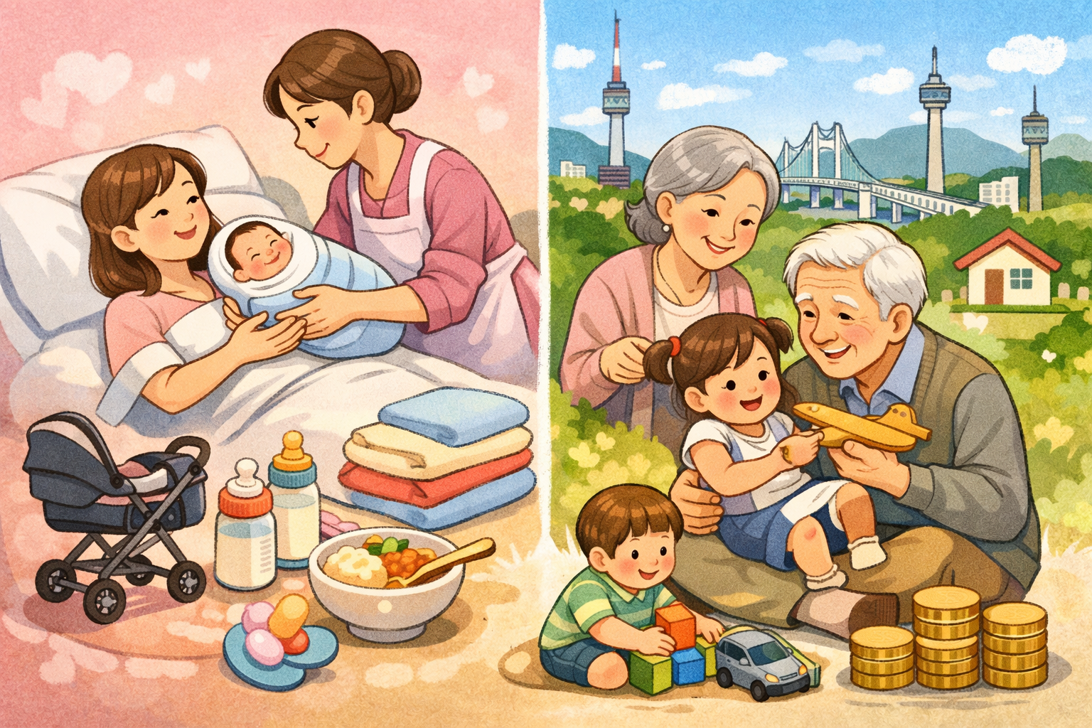 2026년 조부모 돌봄수당·산후도우미 신청방법 총정리|서울·경기·부산·인천·대구·울산 관련 사진