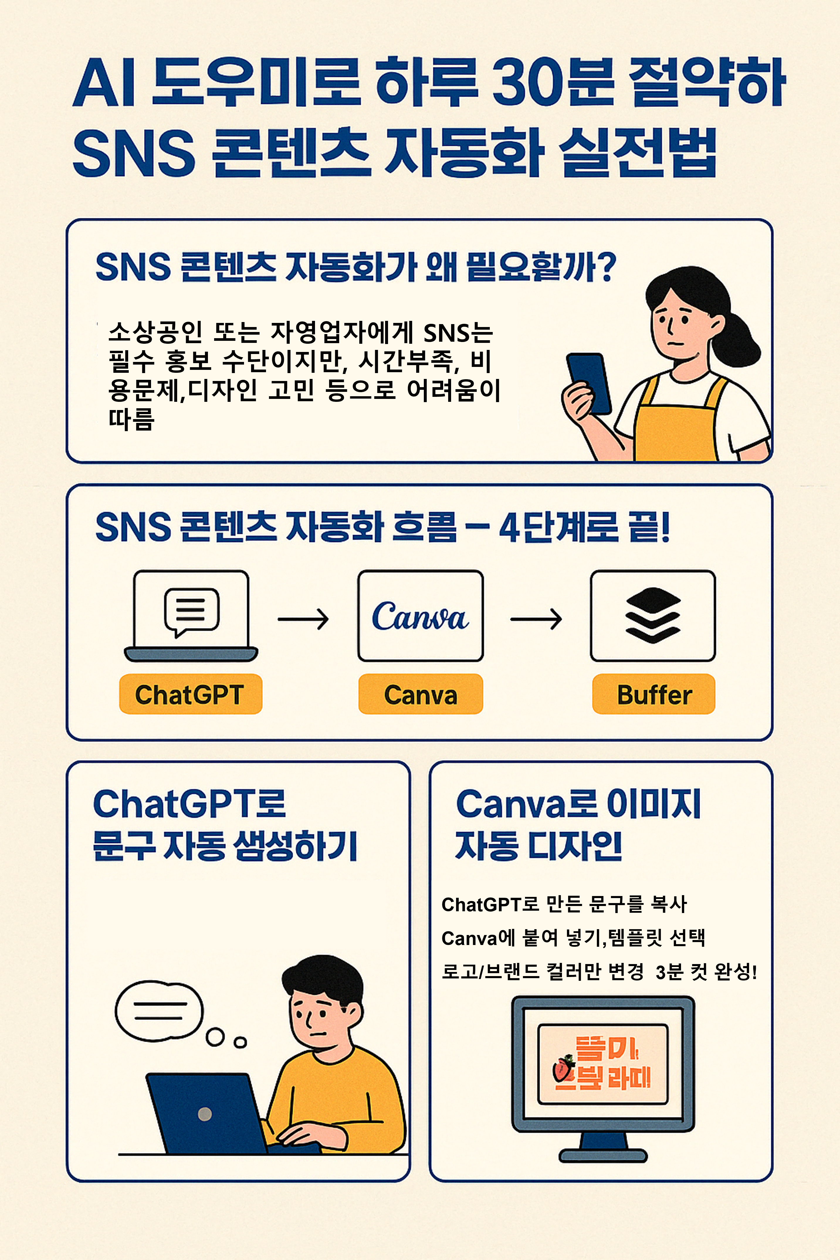 소상공인, AI 도우미로 하루 30분 절약하는 SNS 콘텐츠 자동화 실전법