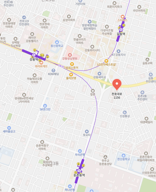 강동구 둔촌 월드메르디앙 올림픽파크 지도