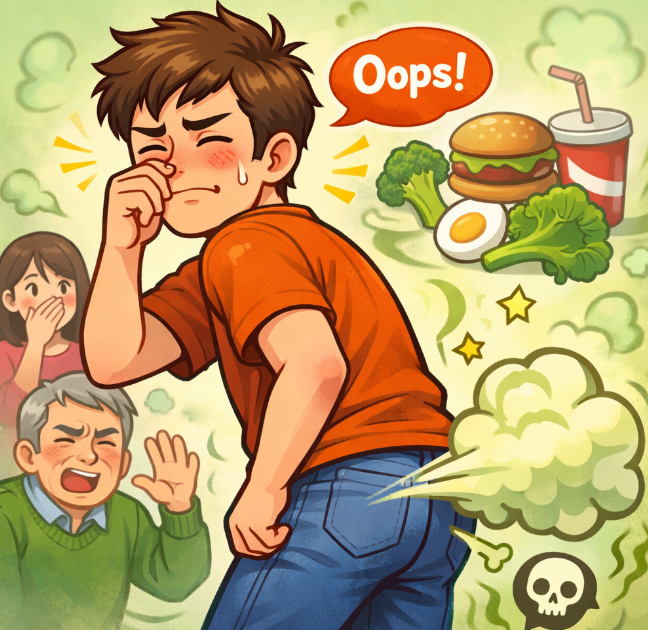 방귀가 너무 자주 나오는 이유, 혹시 병일까? 음식과 장 건강으로 알아보기