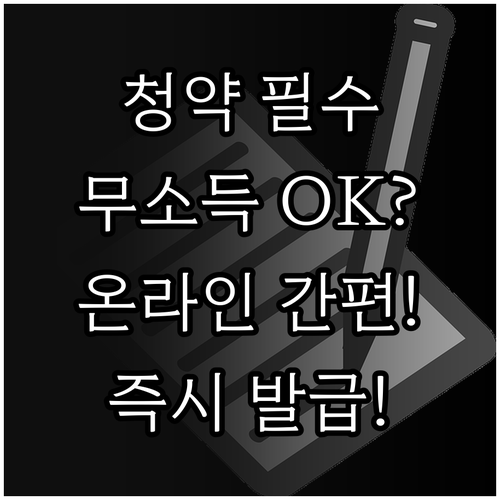 청약 대출 필수 무소득 사실증명서 온..