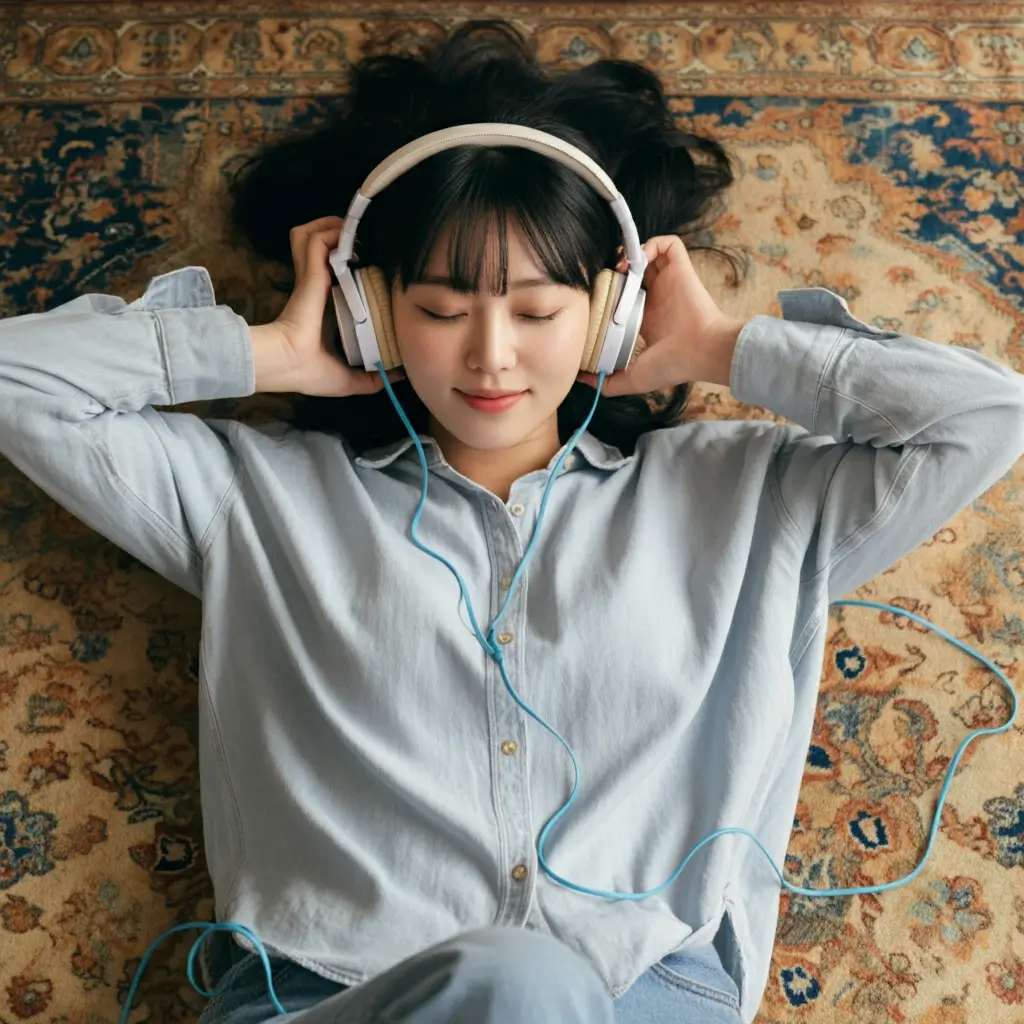 음악을 즐기는 소녀