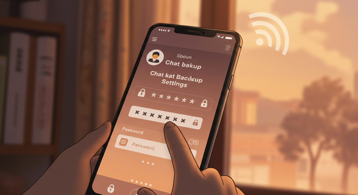 카카오톡 대화 백업 설정과 암호 입력 장면