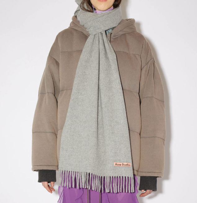 울 프린지 스카프 - 라이트 그레이 멜란지 사진2