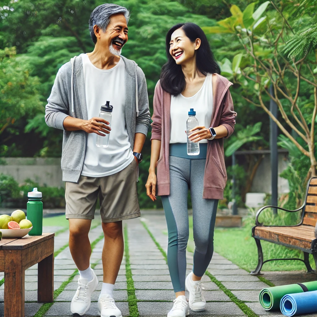 중년 부부 함께하는 건강한 삶의 시작 이미지