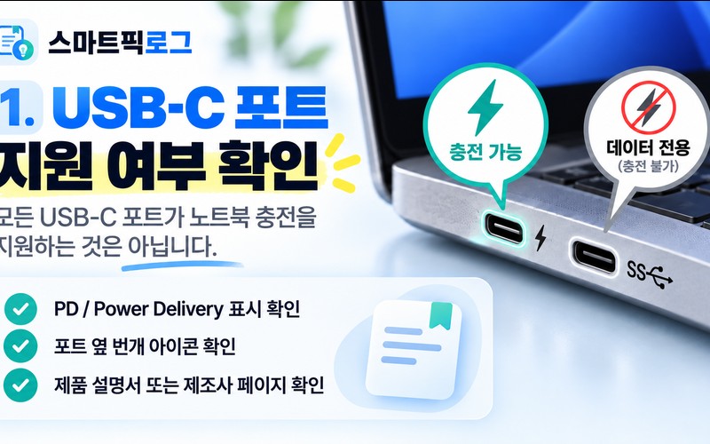노트북 USB-C 충전 안 될 때 원인별 해결법과 규격 점검 가이드 -