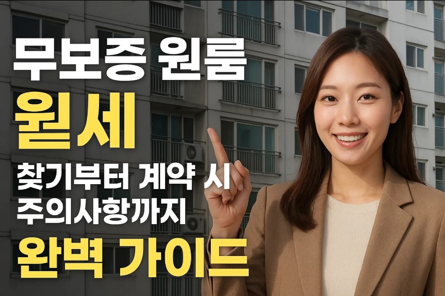 무보증 원룸 월세 찾기부터 계약 시 주의사항까지 완벽 가이드