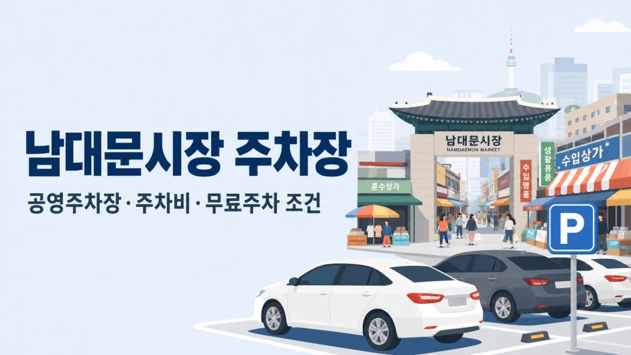 남대문시장 주차장 공영주차장 주차비 무료주차 조건 안내