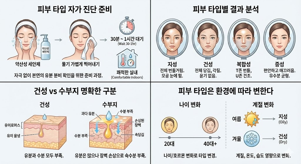 건성 지성피부 구분