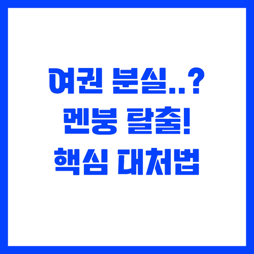 여권 분실로 멈춘 여행 다시 시작하는..