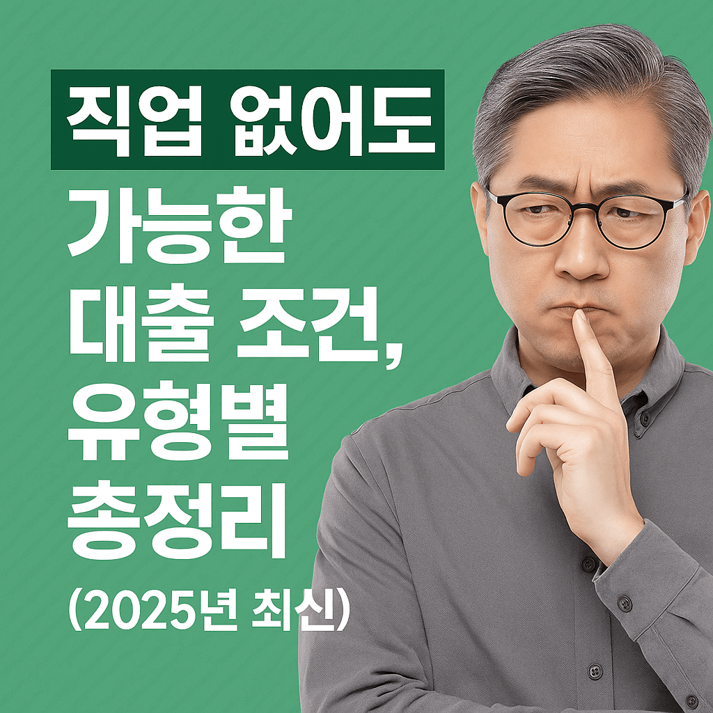직업 없어도 가능한 대출 조건, 유형별 총정리