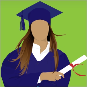 졸업장을 든 소녀