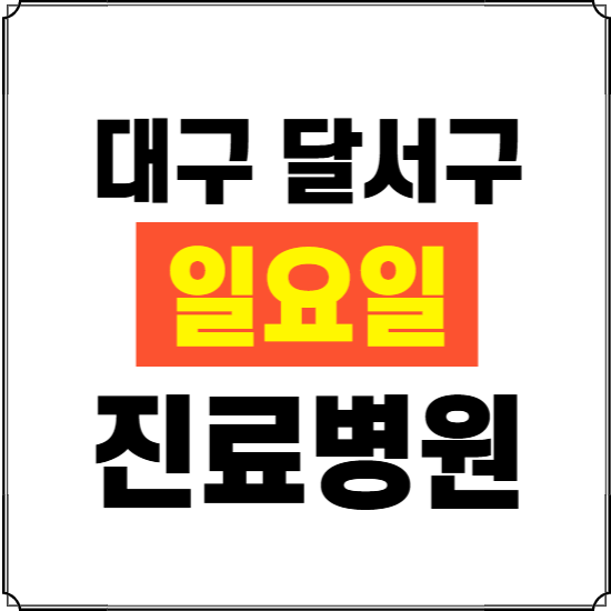 대구 달서구 일요일 진료병원 찾기 ❘ 24시 휴일 주말 응급 야간 심야 문여는 병원