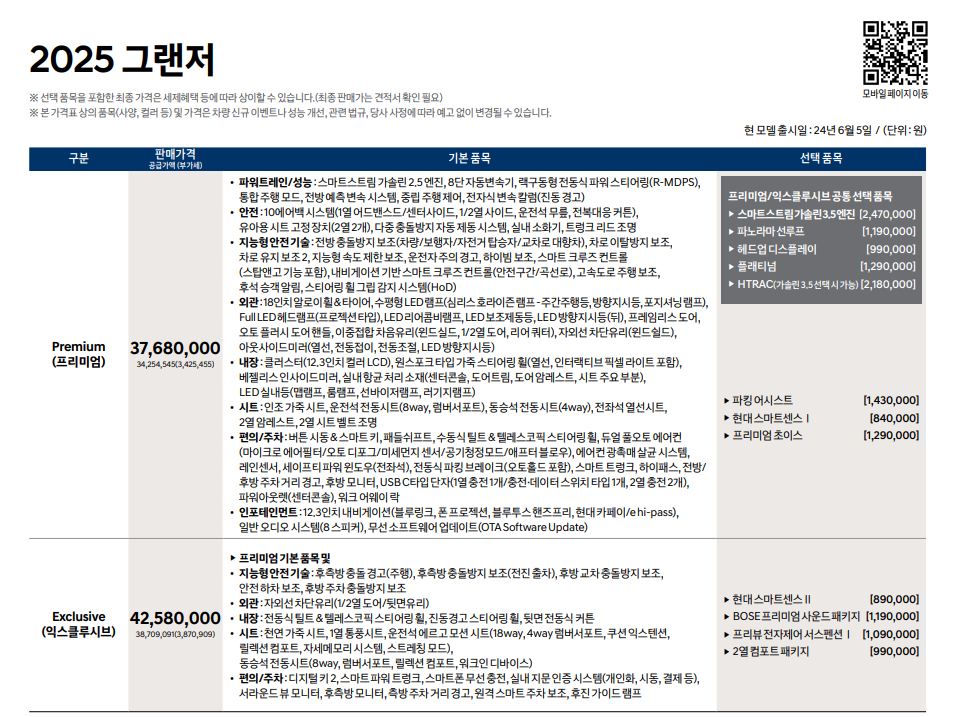 25년 그랜저 견적 보러가기