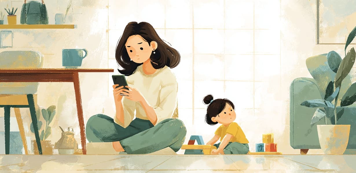 보호자 부재 상황을 묘사한 돌봄 공백 관련 썸네일 이미지