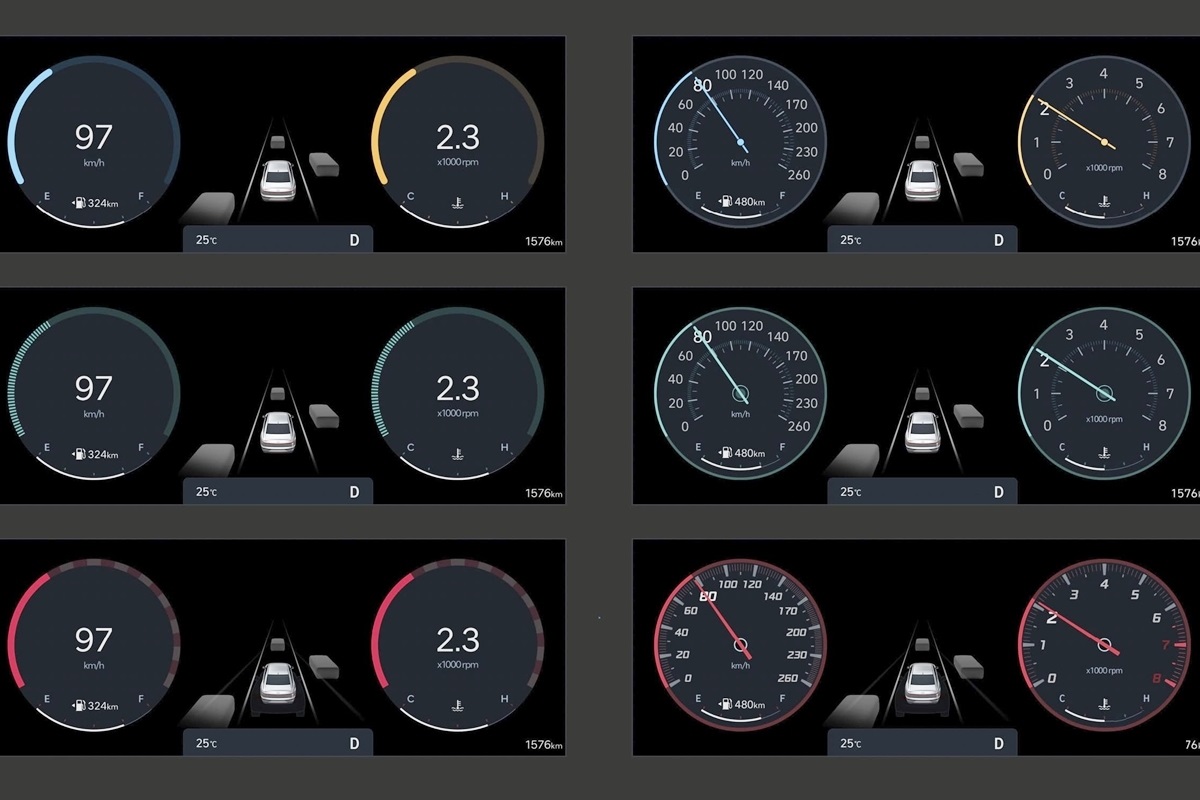 현대자동차 디지털 계기판 디자인 업데이트
