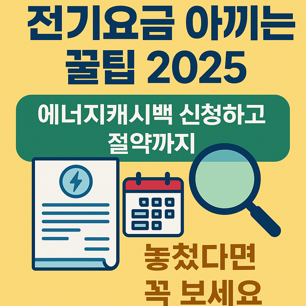 한국 전기요금 아끼는 꿀팁 2025｜에너지캐시백 신청하고 절약까지