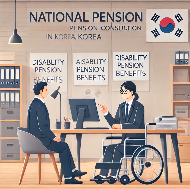 장애연금 신청을 위한 국민연금공단의 상담 모습