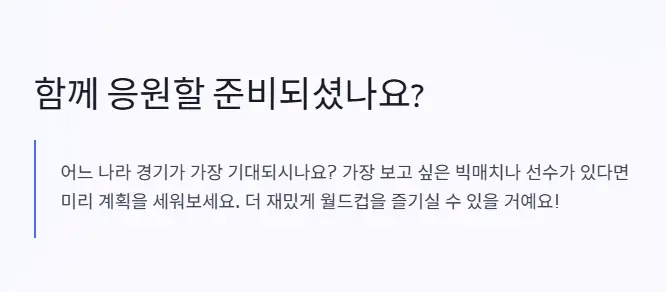 월드컵 응원 준비