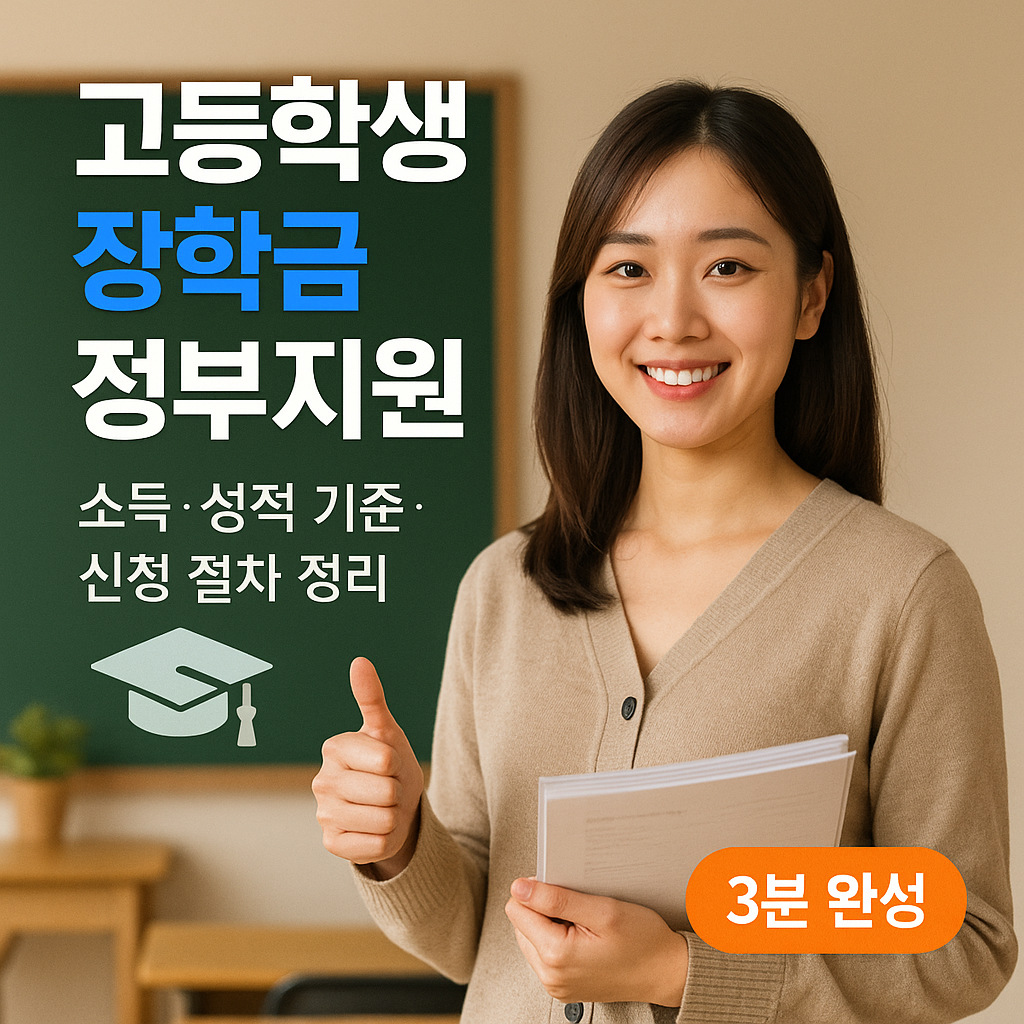 고등학생 장학금 정부지원 2026년 ｜ 소득&middot;성적 기준&middot;신청 절차 정리