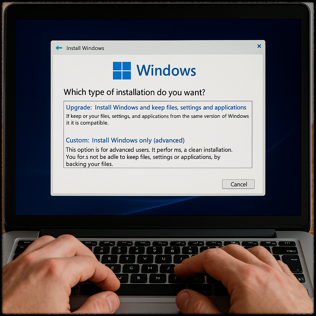 Windows 설치 미디어 생성 화면