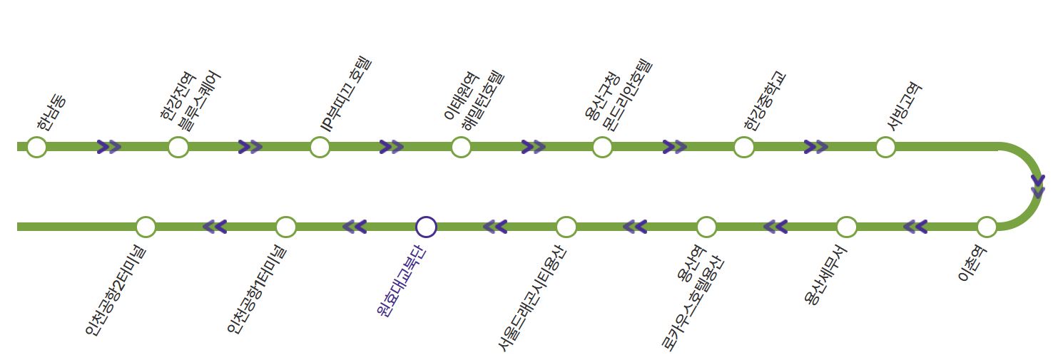 6030 공항리무진 노선도