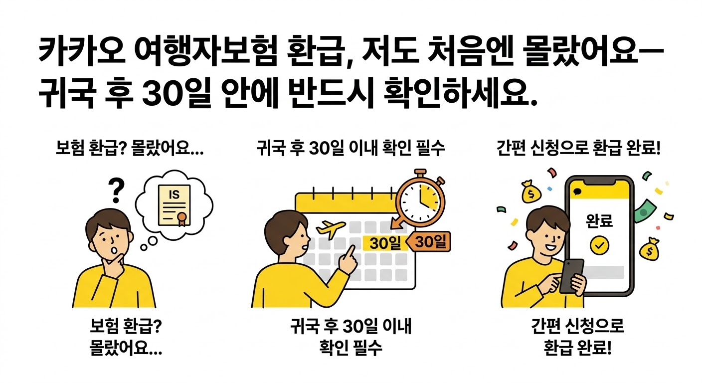 카카오 여행자보험 환급, 저도 처음엔 몰랐어요&mdash; 귀국 후 30일 안에 반드시 확인하세요