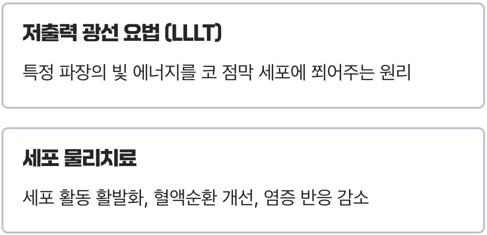 코에 쏘는 빨간 불빛, 정체가 뭘까?