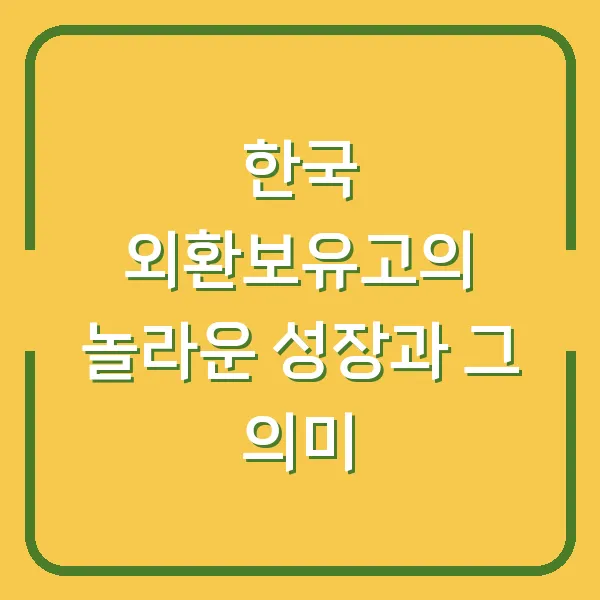 한국 외환보유고의 놀라운 성장과 그 의미
