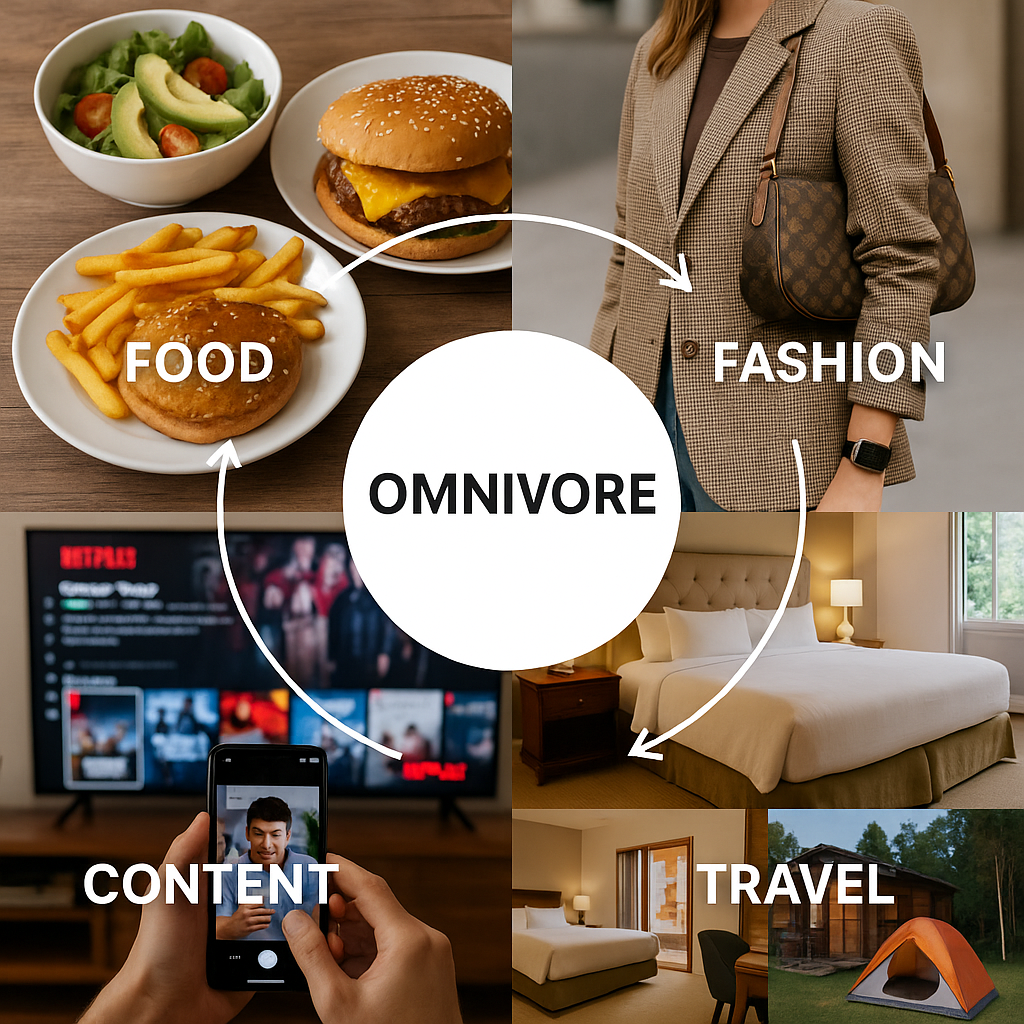 푸드, 패션, 콘텐츠, 여행 등 다양한 산업에서 나타나는 옴니보어 현상