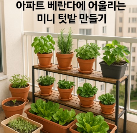 아파트 베란다 미니 텃밭 사진