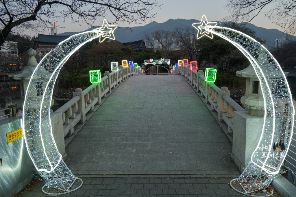 대구 성당못 야경 다리