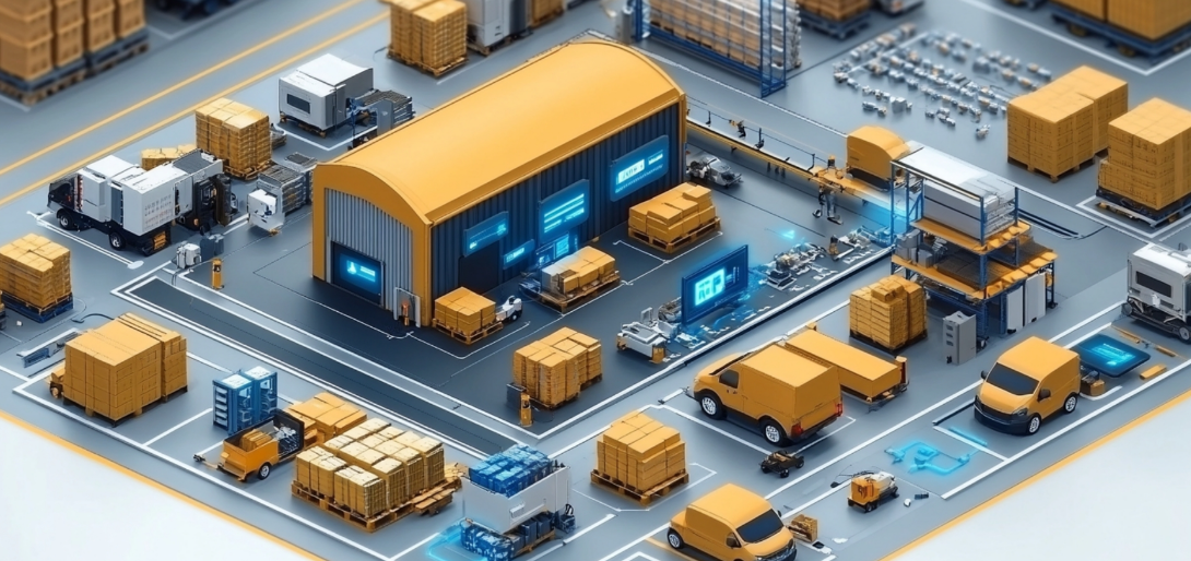 WMS의 전체 구상도를 모형화한 일러스트 작품