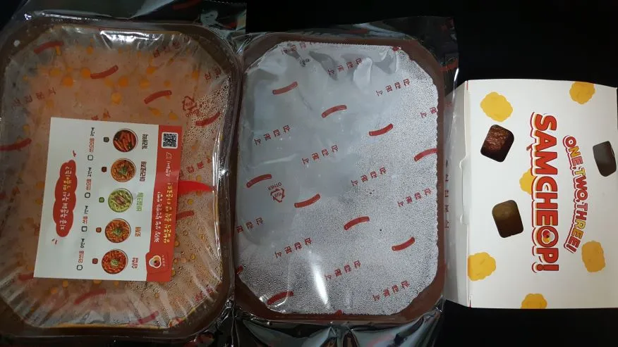 삼첩분식 로제떡볶이, 순대튀김범벅,, 모둠튀김